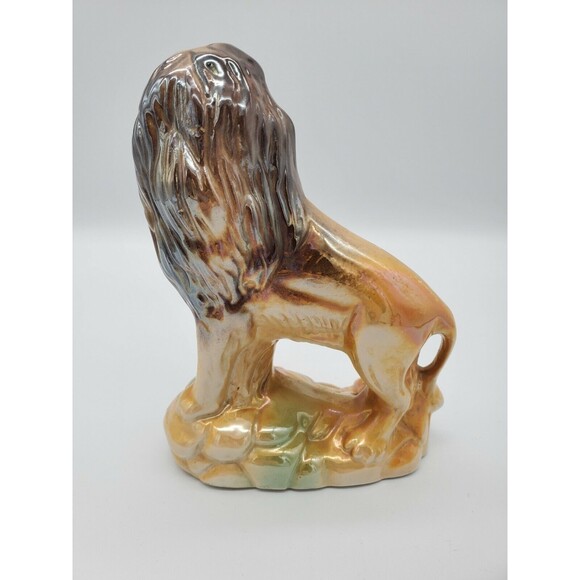 Vintage Lion Figurine Lusterware Ceramic Figure Brazil King of the Jungle - Picture 3 of 12